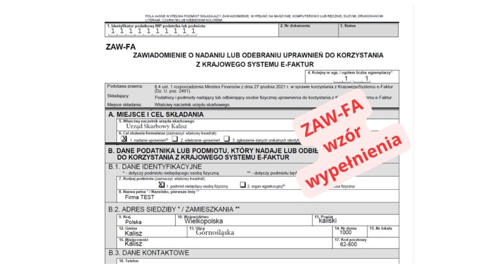 Zaświadczenie ZAW-FA jak wypełnić